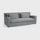 93" Dark Gray Slipcovered Fabric Sofa with Toss Pillows | Modern Upholstered Couch