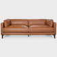 Modern Genuine Leather Sofa 93” – Bellrose MCM Top-Grain Leather Couch in Tan