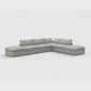 160" Linen Blend Modular Sofa With Storage Ottomans | Modern Sectional