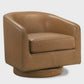 Top-Grain Leather Swivel Accent Chair – Luxury Leather Armchair