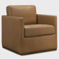 Top-Grain Buffalo Leather Chair – Mid-Century Modern Tan Lounge Chair