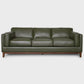 Dark Green Top Grain Leather Sofa 90" – Modern Luxury Green Leather Couch