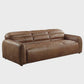 Dark Brown Top Grain Leather Sofa with Black Legs | 95" Contemporary Leather Couch