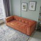 Johnston Burnt Orange Velvet Sofa – 88" 3-Seat Tufted Couch