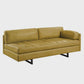 74" Mustard Top Grain Leather Sofa with Black Legs