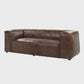 Classic Brancaster Top-Grain Leather Sofa 98” – Vintage Brown Luxury Leather Couch