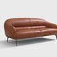 Leonia Italian Leather Sofa 88" – Tan Genuine Italian Leather Modern Couch