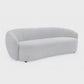 90" Off White Fabric Sofa with Black Metal Legs – Modern 3-Seater Sofa