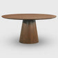 Palamades Solid Wood Round Dining Table – Walnut Pedestal Table (35” / 47”)