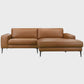 MCM Vegan Leather Wide-Arm Chaise Sofa 98” – Easley Cognac Mid-Century Modern Sectional