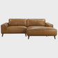 Top-Grain Leather Chaise Sofa Sectional (2 Colors) – Kerrville Mid-Century Modern Leather L-Shape Couch