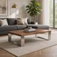 Harlow Wood & Metal Coffee Table – 70" Minimalist Design