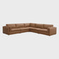 Brighton Top Grain Leather 5-Piece Modular Corner Sofa Sectional 142" – Luxury Brown Leather Sectional Sofa