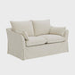 Shane Beige Linen Slipcover Loveseat w/2 Pillows 58"