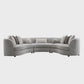 Ivria Gray Bouclé Sectional Sofa – Curved Modular Sofa with 9 Pillows (Modern Statement)