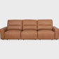 Grant Top-Grain Leather Reclining Sofa – 78” Convertible 3-Seat Power Recliner (Cognac Leather)
