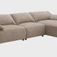 Brown Suede Sectional Sofa with Chaise – 127” L-Shape Couch