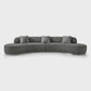 150" Boucle Curved Sofa with Toss Pillows – Modern Armless Design