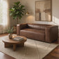 98" Brown Top Grain Leather Sofa With Black Legs