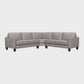 Gray Leather L-Shaped 3-Piece Corner Sectional Sofa 99"