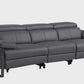103" Dark Gray Top Grain Leather Power Reclining Sofa with USB & Metal Legs