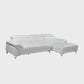 White Italian Leather Left-Facing L-Shaped Sofa & Chaise Sectional 181"