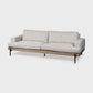 95" Beige Fabric Sofa with Black Legs | Modern Upholstered Living Room Couch