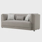 Glenda Gray Chenille Sofa – 87” Modern 3-Seat Sofa with Pillows