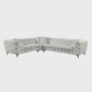 Atronia Beige Tufted Sectional Sofa 133" – Modern 5-Seat Corner Couch
