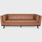 Phoenix MCM Premium Leather Sofa 86" – Cognac Top Grain Leather Mid-Century Sofa
