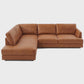 Glander Leather Sectional Chaise Sofa – 108” Modern L-Shaped Sofa (Top-Grain / PU Leather, Deep Seating)