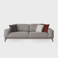 90" Linen Sleeper Sofa with Toss Pillows & Silver Stainless Steel Legs
