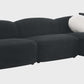 Lucifer Black & White Sectional Sofa – 127” Shimmer Fabric L-Shape Couch with 3 Pillows