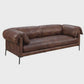 Chocolate Top Grain Leather Sofa 96" – Modern Mocha Leather Couch