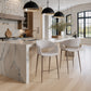 Limay Beige & Walnut Counter Stool