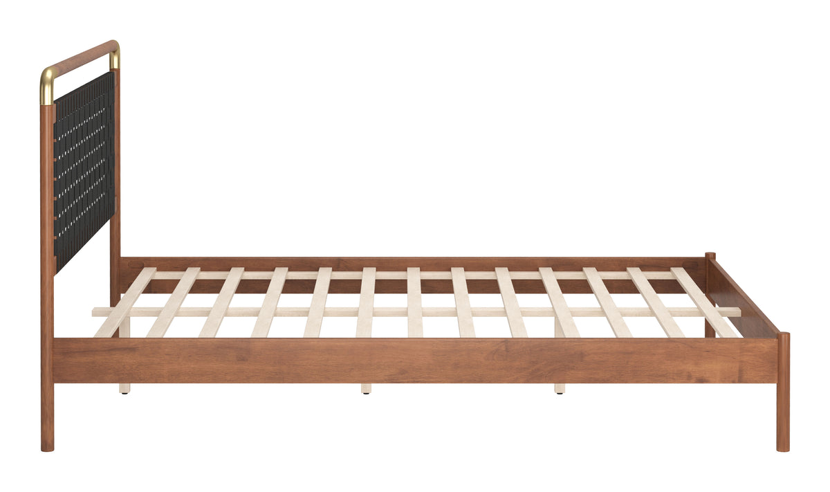 Netz Black & Walnut Queen Bed
