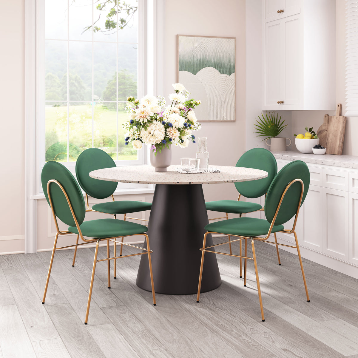 Odessa Green & Gold Dining Chair (Set of 2)