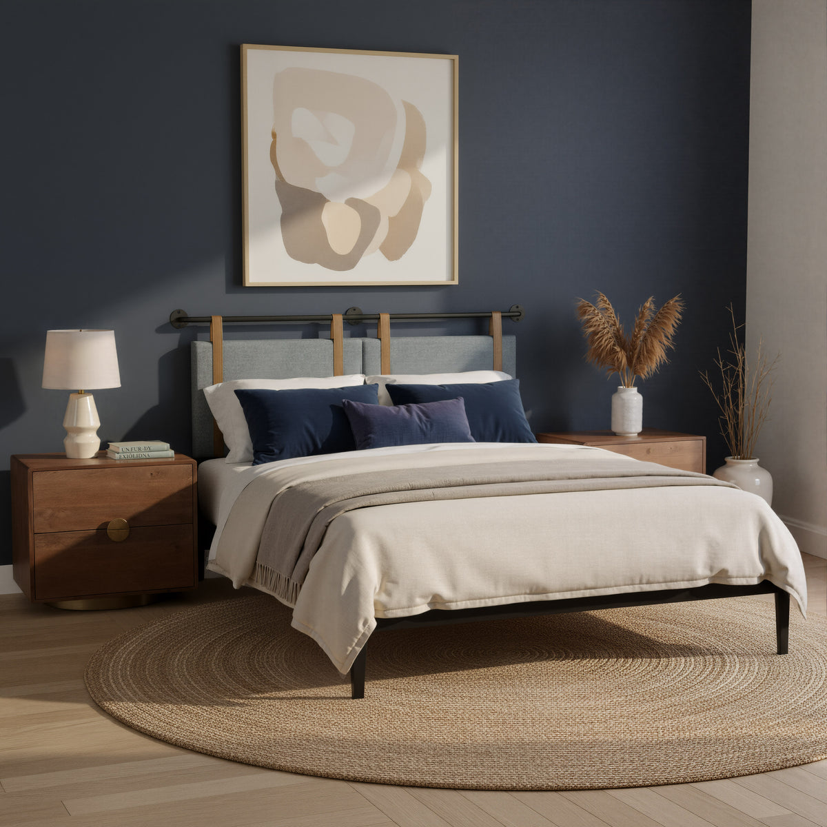 Zeva Gray Floating Queen Headboard