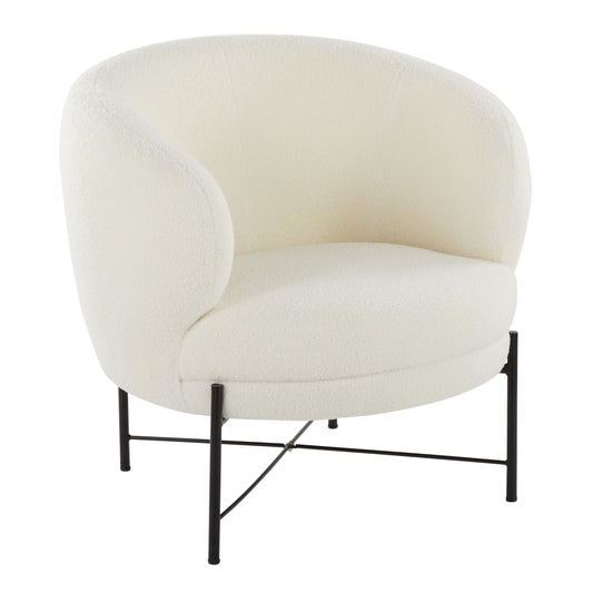 Quillan White Fabric Accent Chair – 29.5" Accent Chair