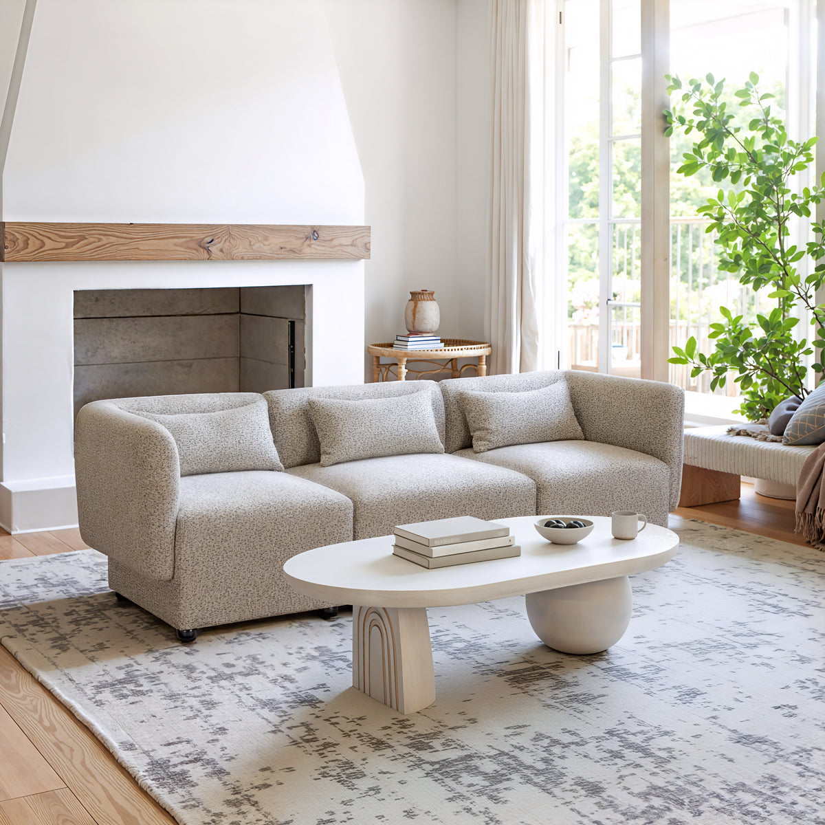 Simu Dune Greige Corner Chair