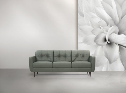 Radwan Dark Green Leather Sofa – 83" 3-Seat Sofa – view 2