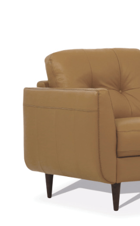 Radwan Midcentury Modern Premium Italian Sofa Leather Loveseat 59"