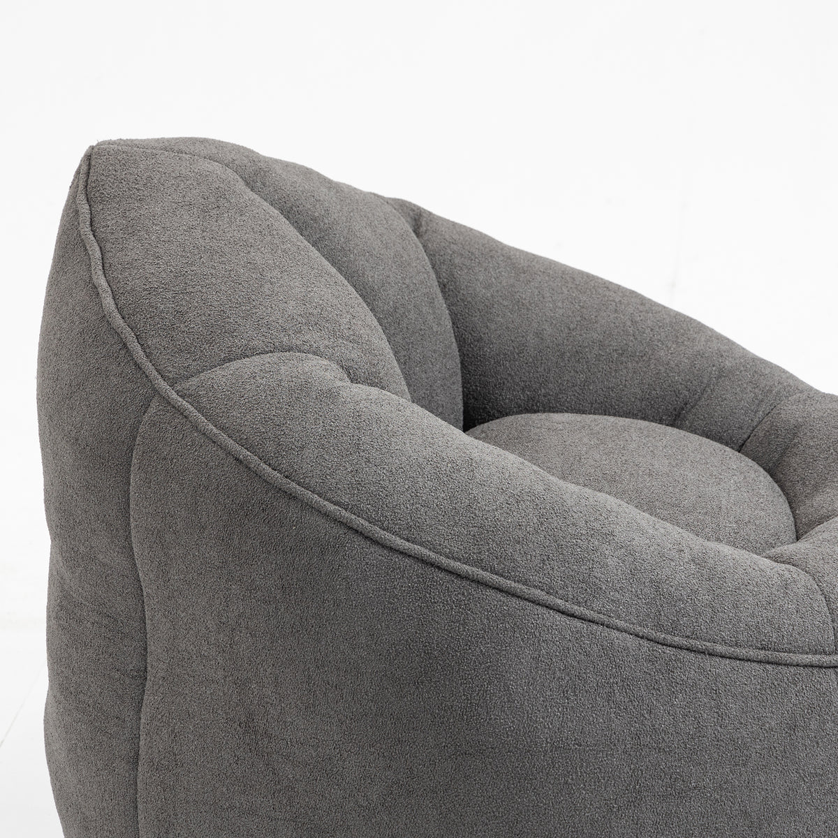 Ravenna Grey Microfiber Bean Bag Chair with Footrest – 40" Bean Bag Chair – view 10