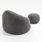 Ravenna Grey Microfiber Bean Bag Chair with Footrest – 40" Bean Bag Chair – view 13