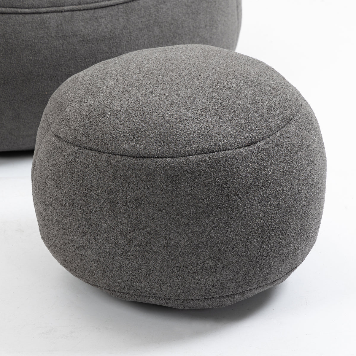 Ravenna Grey Microfiber Bean Bag Chair with Footrest – 40" Bean Bag Chair – view 18
