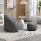 Ravenna Grey Microfiber Bean Bag Chair with Footrest – 40" Bean Bag Chair – view 8