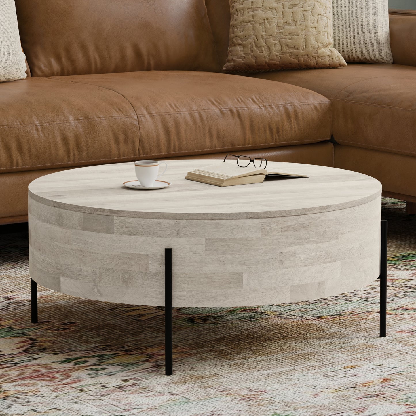 Rayburn White Wood Coffee Table – 38" Coffee Table – view 2
