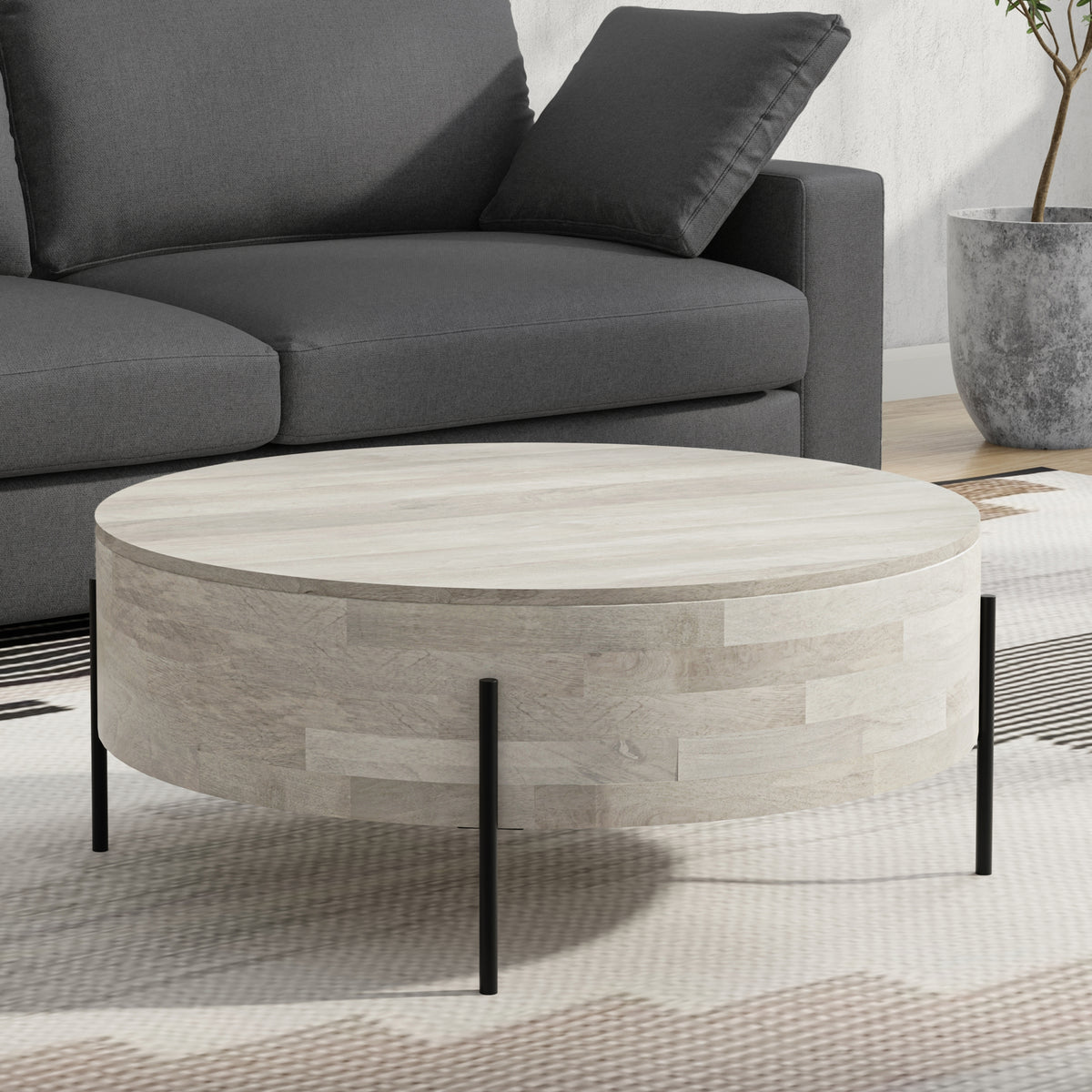 Rayburn White Wood Coffee Table – 38" Coffee Table – view 3