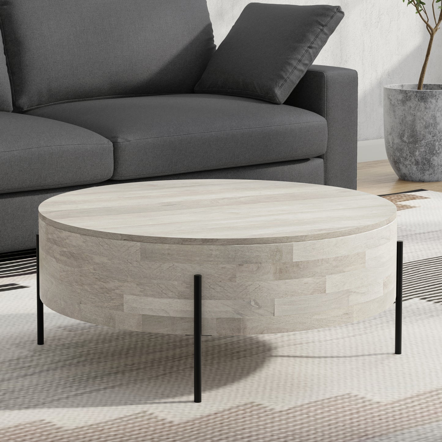 Rayburn White Wood Coffee Table – 38" Coffee Table – view 3