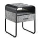 Raziela Black & Grey Synthetic Wood End Table with Drawer
